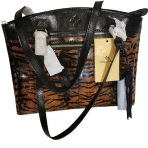 Patricia Nash Italian Leather Tiger Print 10th Anniversary Shoulder Bag NWT